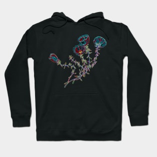 Black Panther Art - Glowing Flowers in the Dark 3 Hoodie